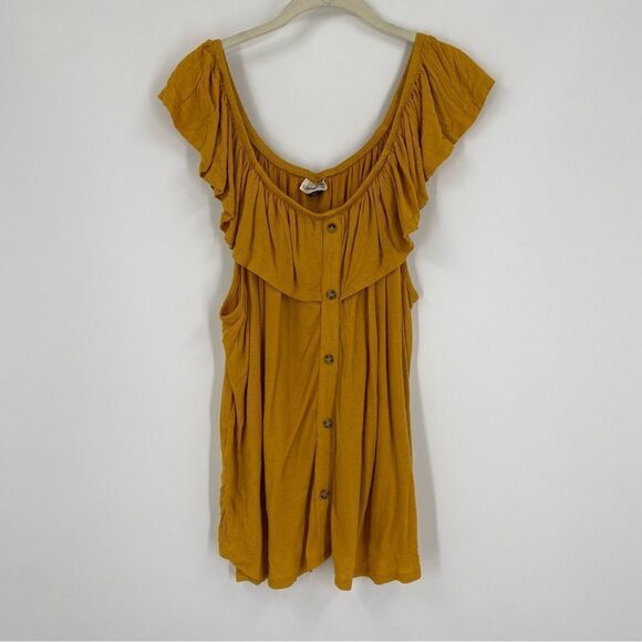 Universal Thread Women’s Off The Shoulder Mustard Yellow Blouse size XXL - Picture 1 of 3
